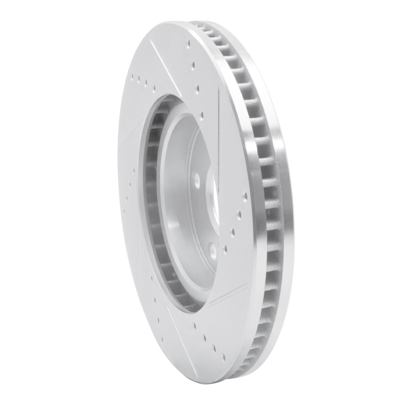 Lexus IS250 Brake Rotor (1) - Front - R1 Concepts - Drilled & Slotted - Silver - `06-`15